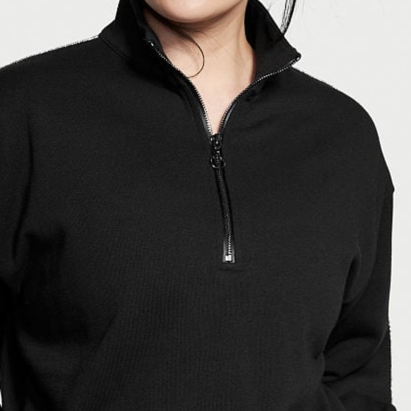 Cotton Fleece Mock-Neck Half-Zip - Picture 15 of 16
